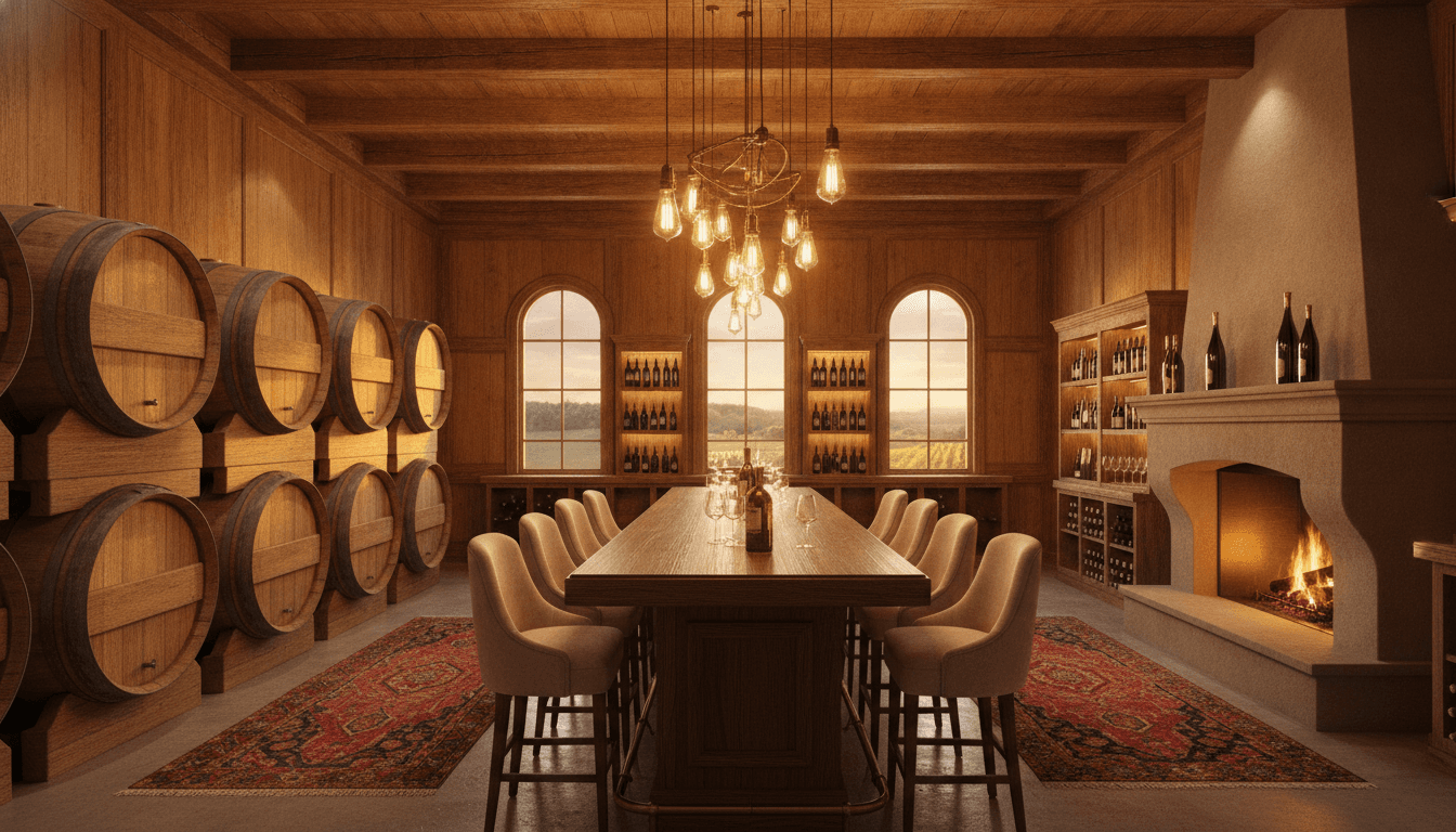 The Marisol tasting room and terrace among the vines
